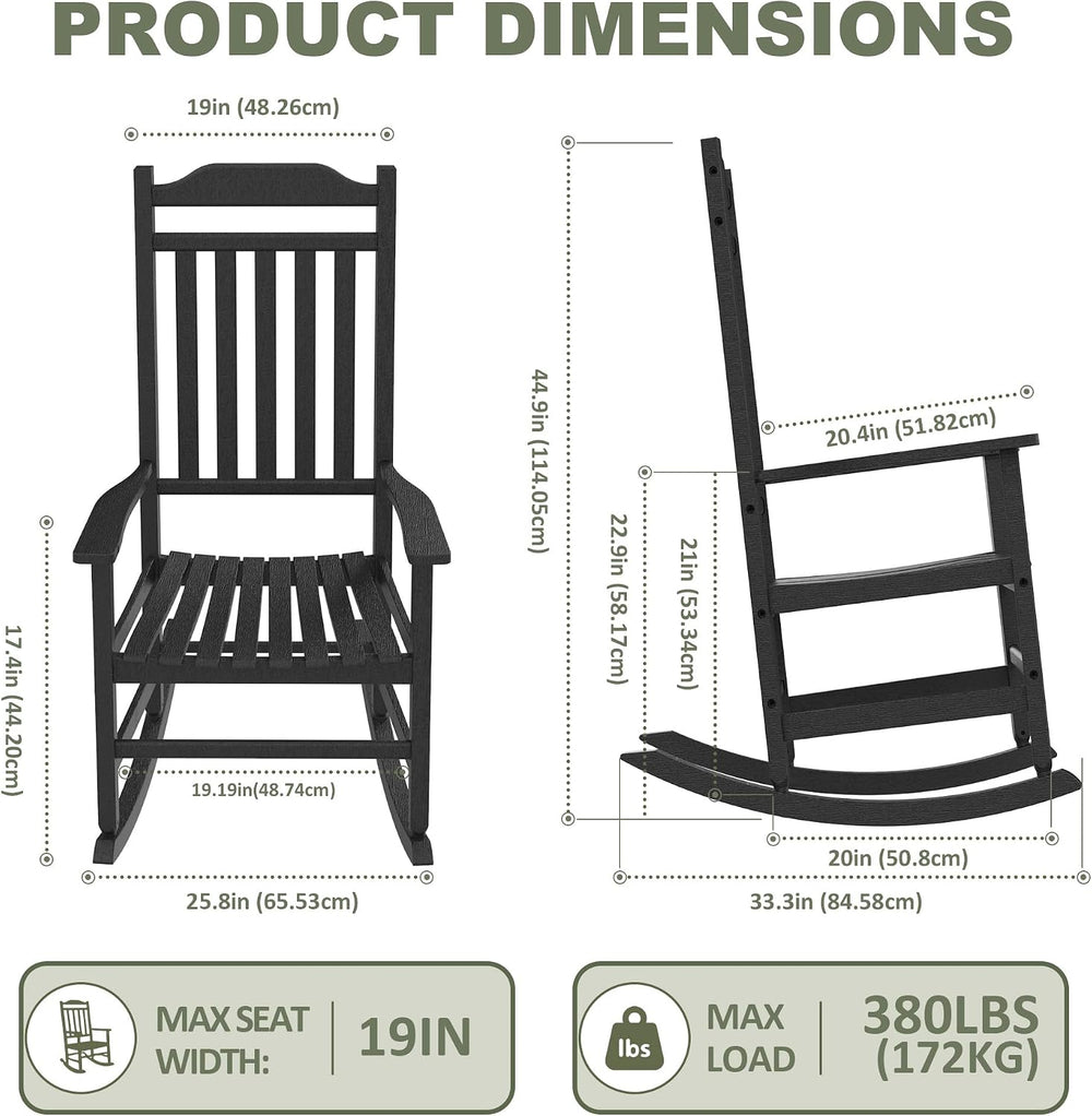 Outdoor Rocking Chair, Oversized Resin Outdoor Rocking Chair