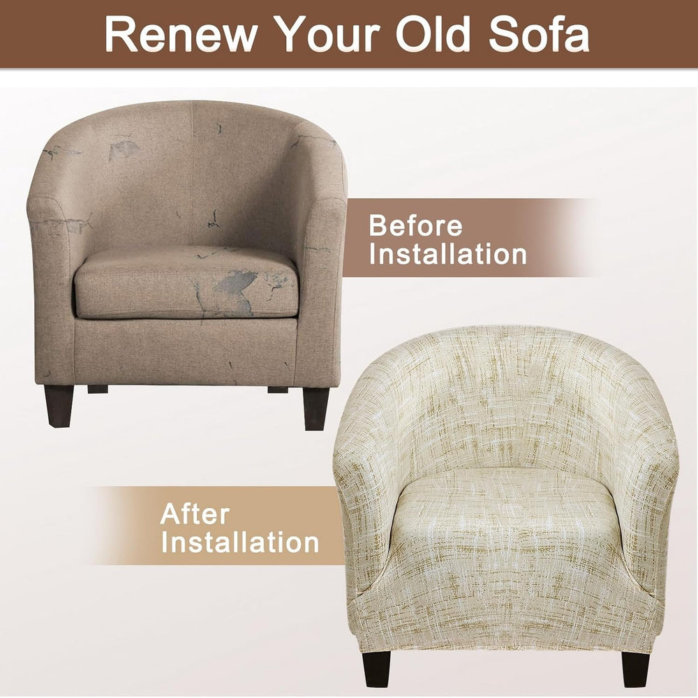 SearchI Club Chair Slipcover Stretch Barrel Chair Covers Printed Tub Chair Sl...