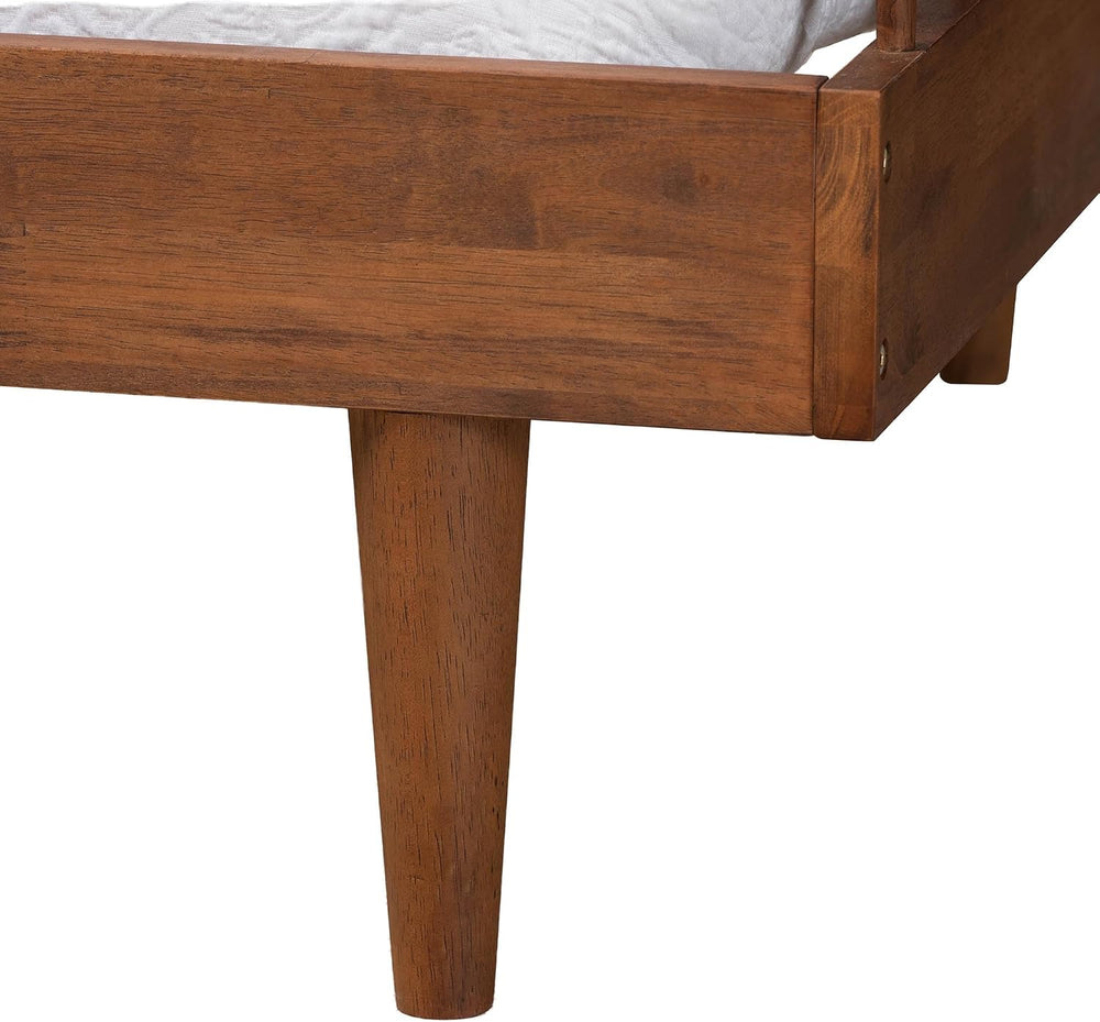Baxton Studio Matilda Mid-Century Modern Ash Walnut Finished Wood Twin Size D...