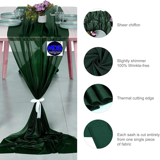 MDS Halloween Chiffon Table Runner - 12 Pack, 29 x 170 Inches, 14ft Each - Sh...