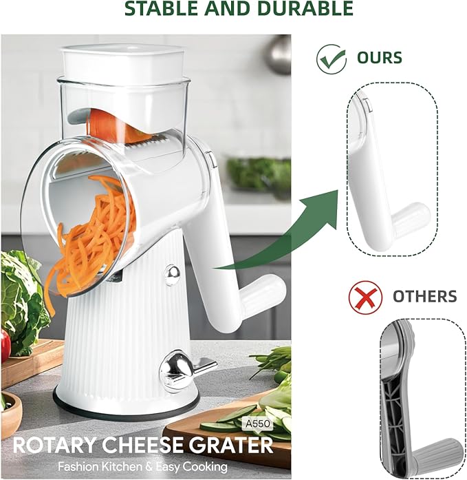 Rotary Cheese Grater with Handle
