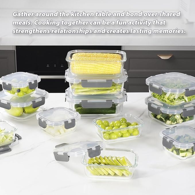 AILTEC 12 Pack Glass Food Storage Containers