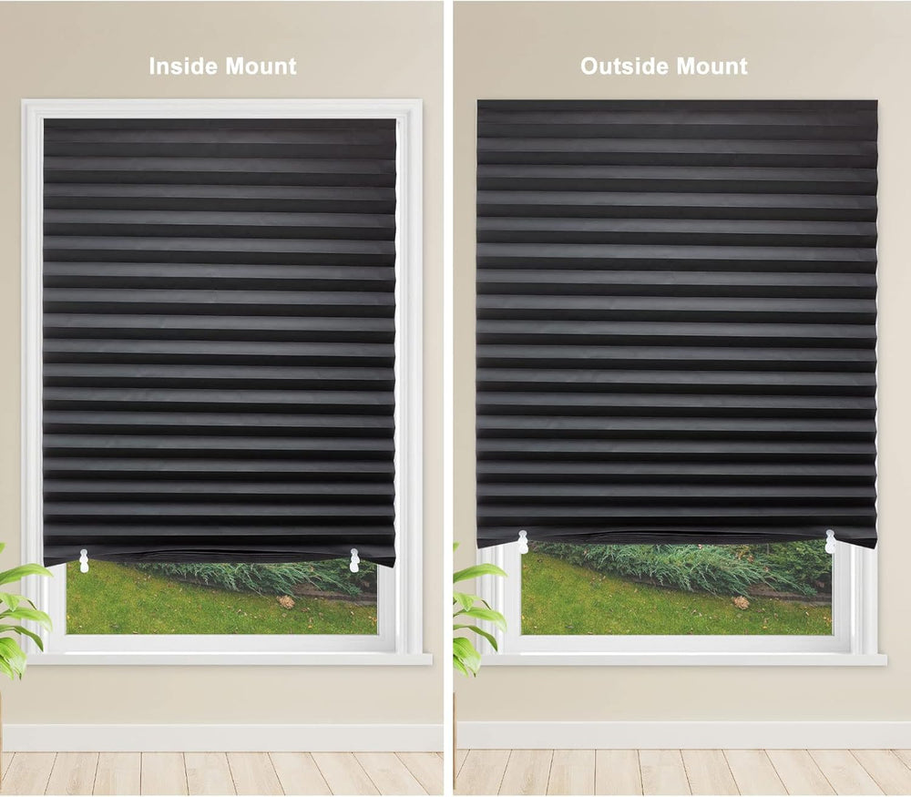 6 Pack Temporary Blackout Paper Shades for Windows,Paper Pleated Blinds with ...