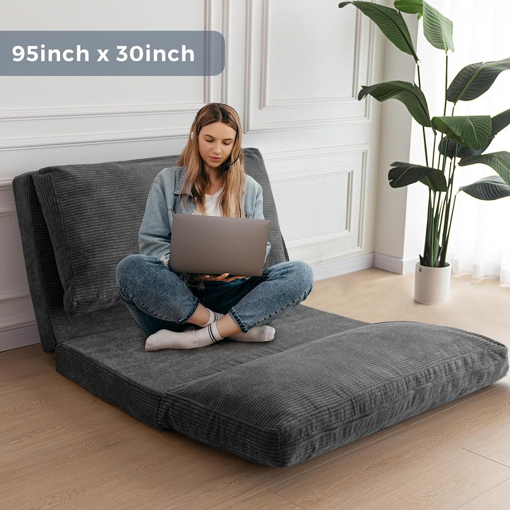 MAXYOYO Folding Sofa Bed, Convertible Chair Couch, Floor Bean Bag Sofa