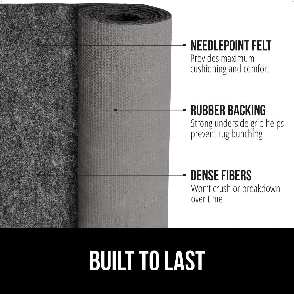 GORILLA GRIP Felt Rug Pad for Hardwood Floors with Rubber Backing, Slip Resis...