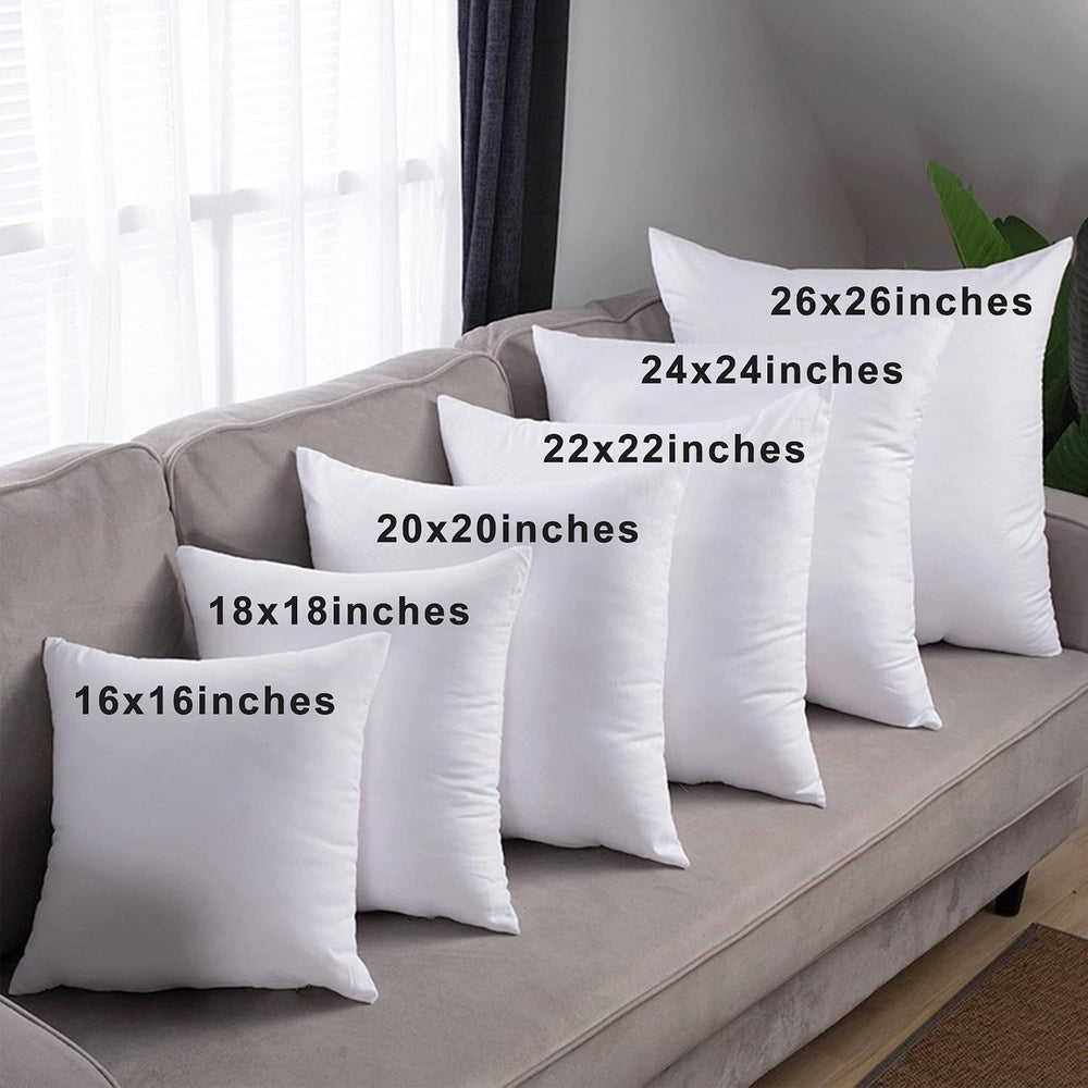 HITO 20x20 Pillow Inserts (Set of 2) - Down Alternative 100% Cotton Cover Dec...