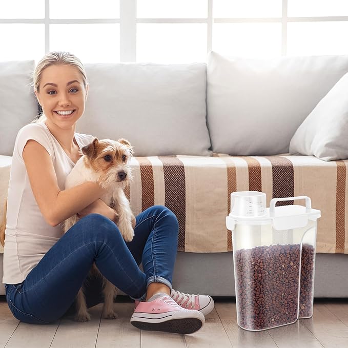 LEAWALK 5Lbs Airtight Cat Dog Food Storage Container