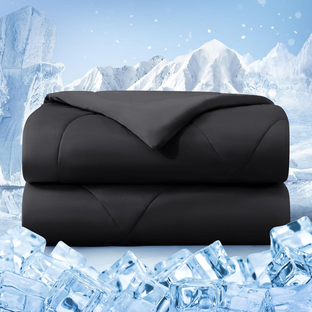 Cooling Comforter Queen Size, Double-Sided Cold Tech Fabric Quilted Bed Comfo...