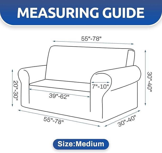 KEKUOU Stretch Loveseat Sofa Cover Slipcover, Couch Covers