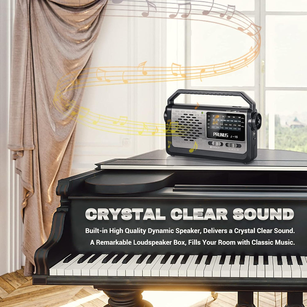 PRUNUS NOAA Weather AM FM Portable Radio,Battery Operated Radio by 3X D Cell ...