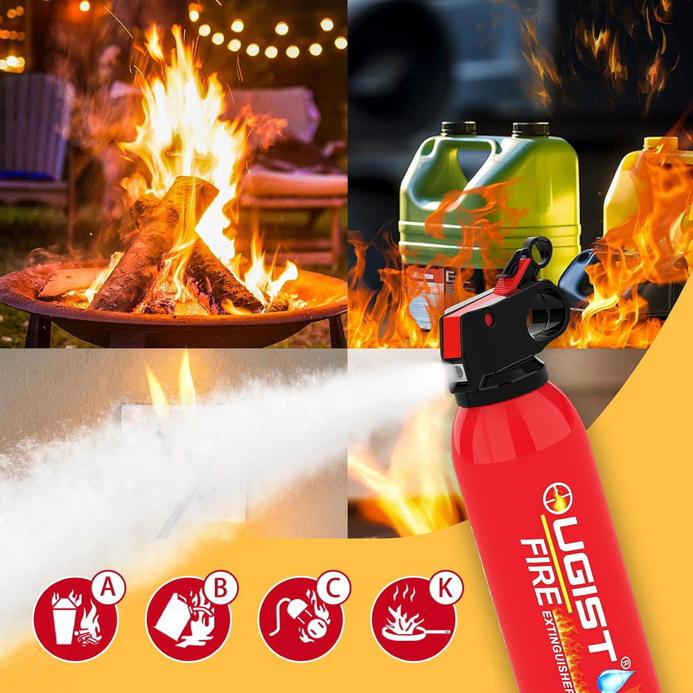 Ougist Small Portable Fire Extinguisher for Home and Kitchen, 21oz Each, 6-Pa...