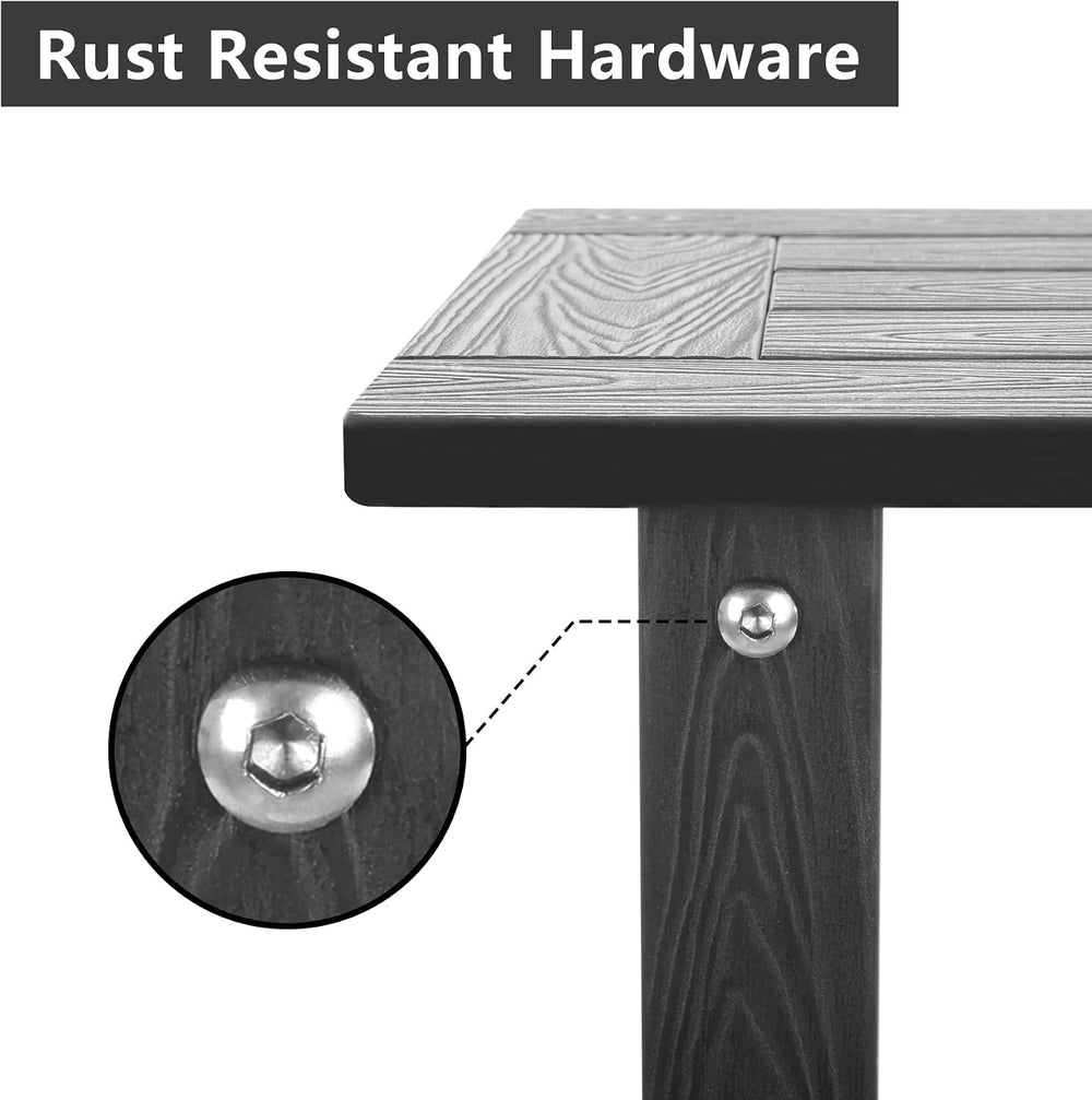 Meluvici Double Adirondack Side Table Weather Resistant, Outdoor Rectangular ...