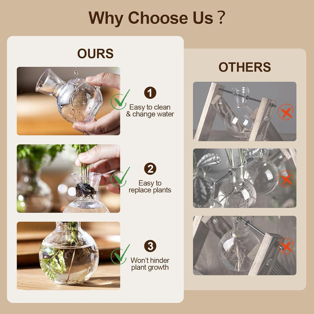 Plastic Propagation Vases (25 Bulbs),Desktop Plant Terrarium for Indoor Plant...