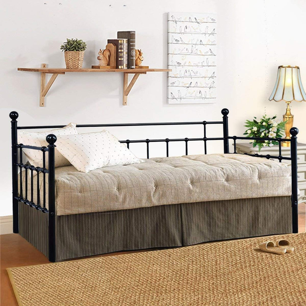 HOMERECOMMEND Metal Daybed Frame Twin Size,Black
