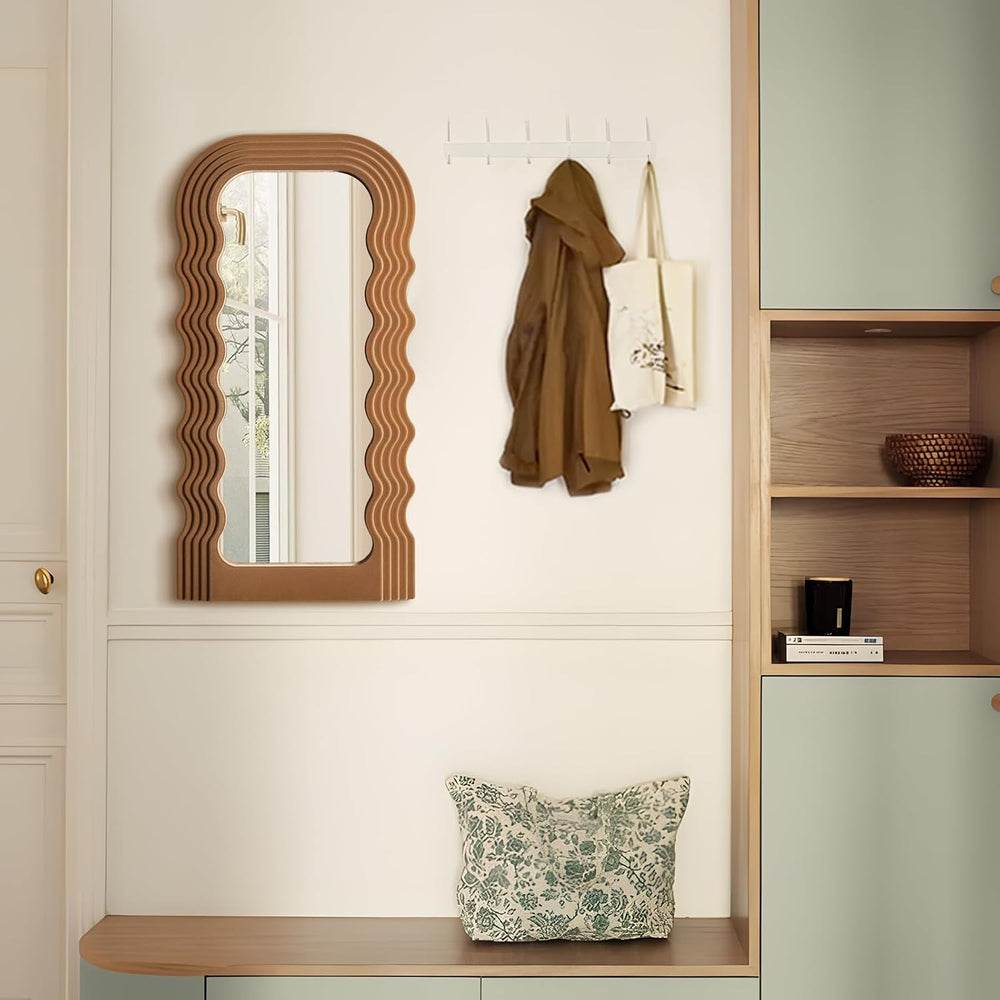 Arch Decorative Wall Mirror for Cozy Home Bedroom Decor,14x28,Brown
