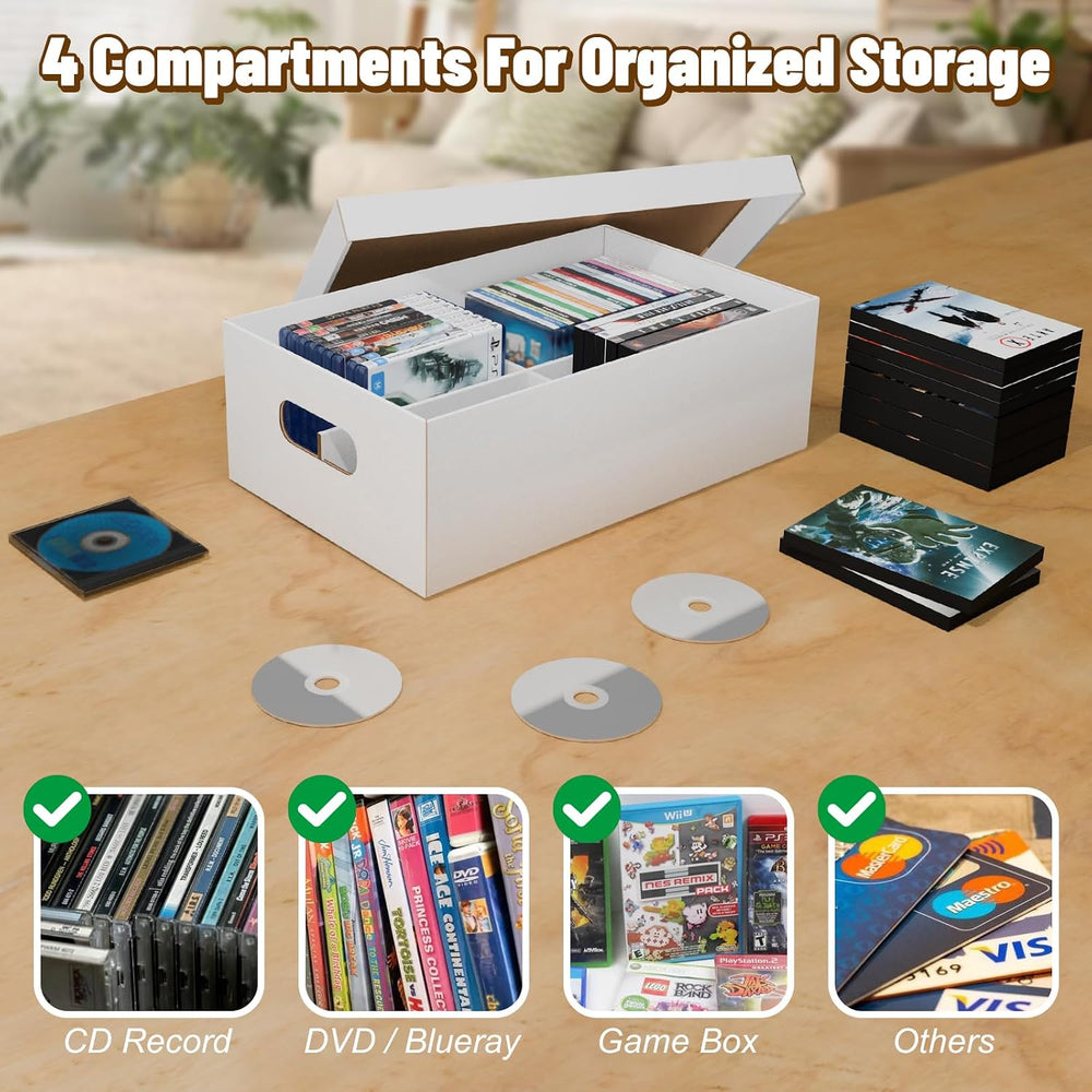 NUMINA 3 Pack CD Storage Boxes, Holds 240 CDs Total (80 Each) with Lift-Off L...