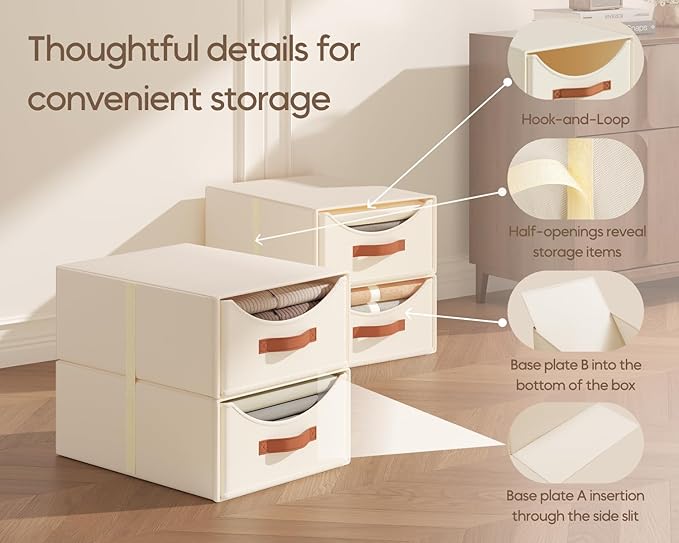 Homsorout Stackable Storage Drawers