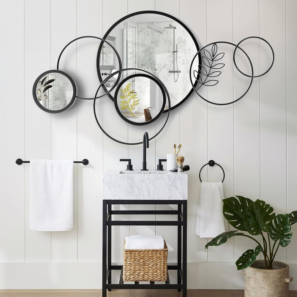 Wall Mirror Decorative, Round Decorative Mirror, Large Decor Metal Wall Art