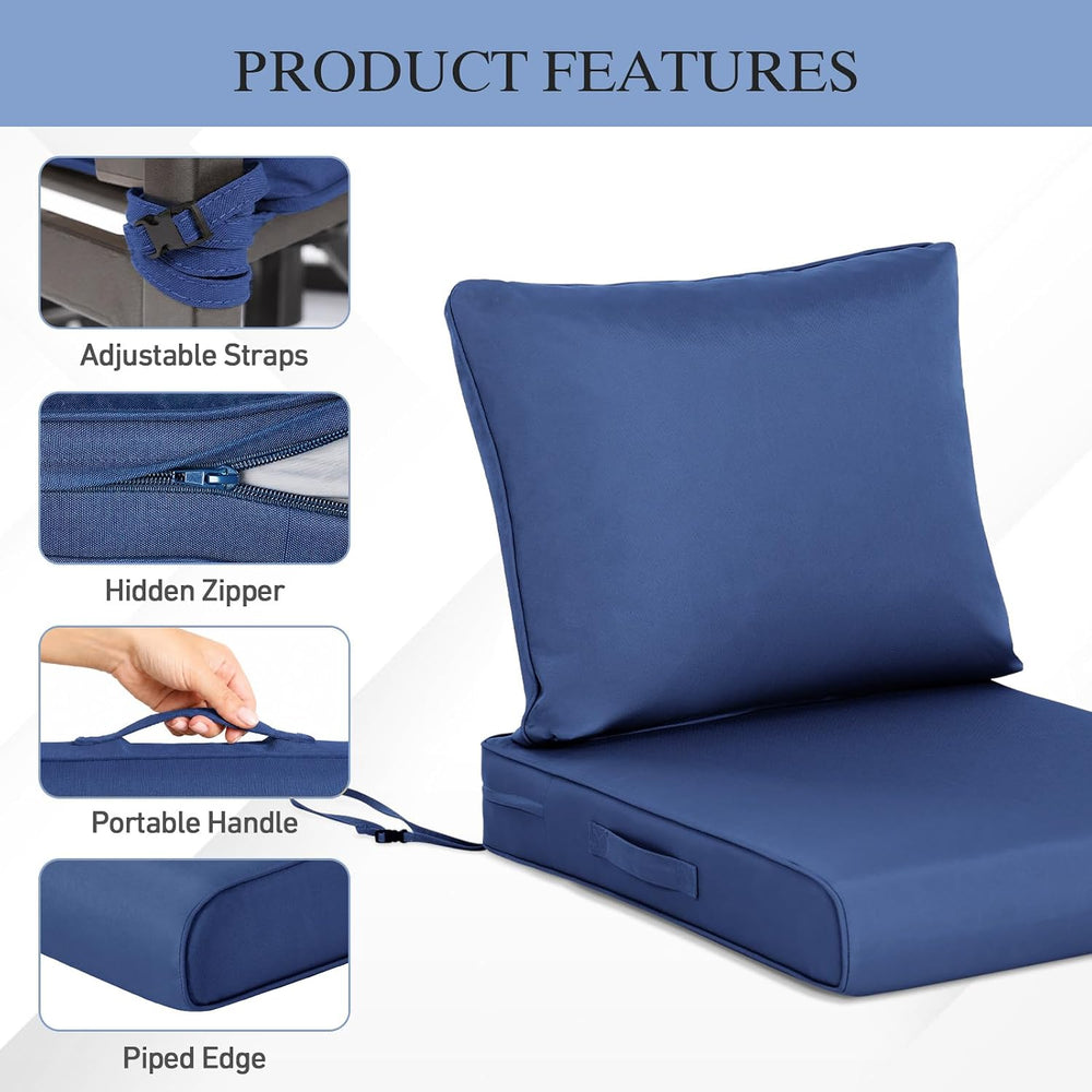BPS 25 x 25 Inch Outdoor Chair Cushion Set