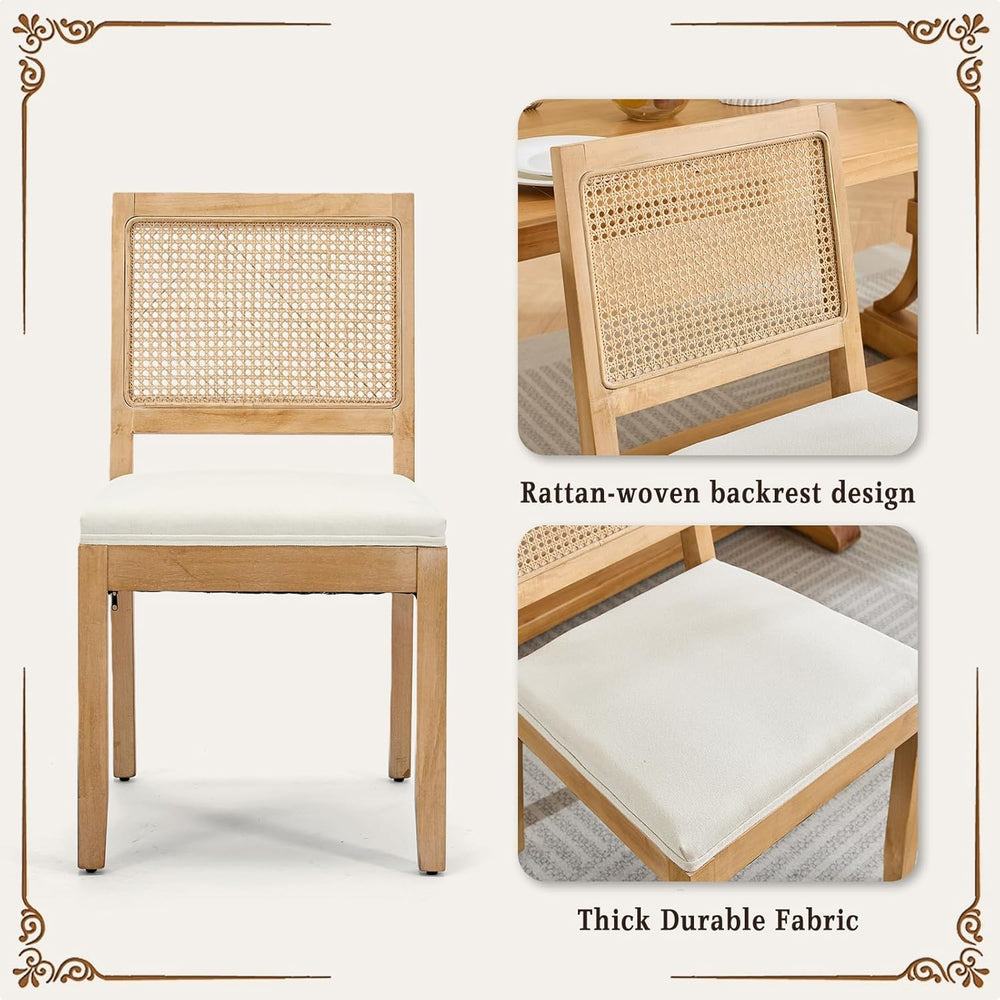 SoarFlash Kitchen French Dining Chairs Set of 2, Vintage Dining Chairs with R...