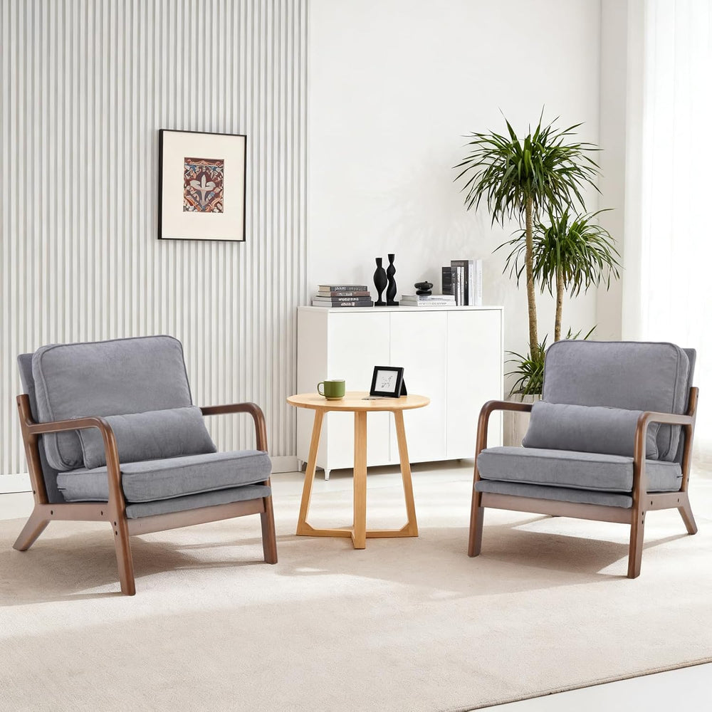 DUMOS Mid Century Accent Chairs Set of 2, 16'' Seat Height Lounge Chair