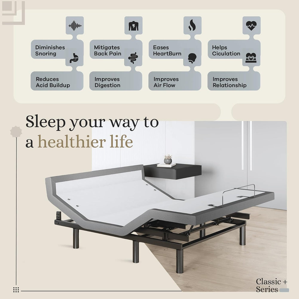 Sven & Son Harmony Adjustable Bed Base, Head and Foot Lift, Massage, Unde...