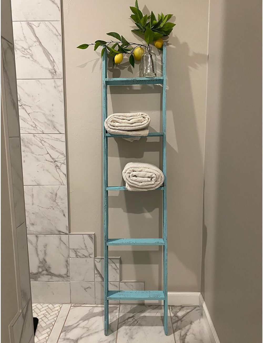 BARNWOODUSA Reclaimed Wood Bookcase Ladder 5 Foot, 5-Foot, Turqouise | Instan...