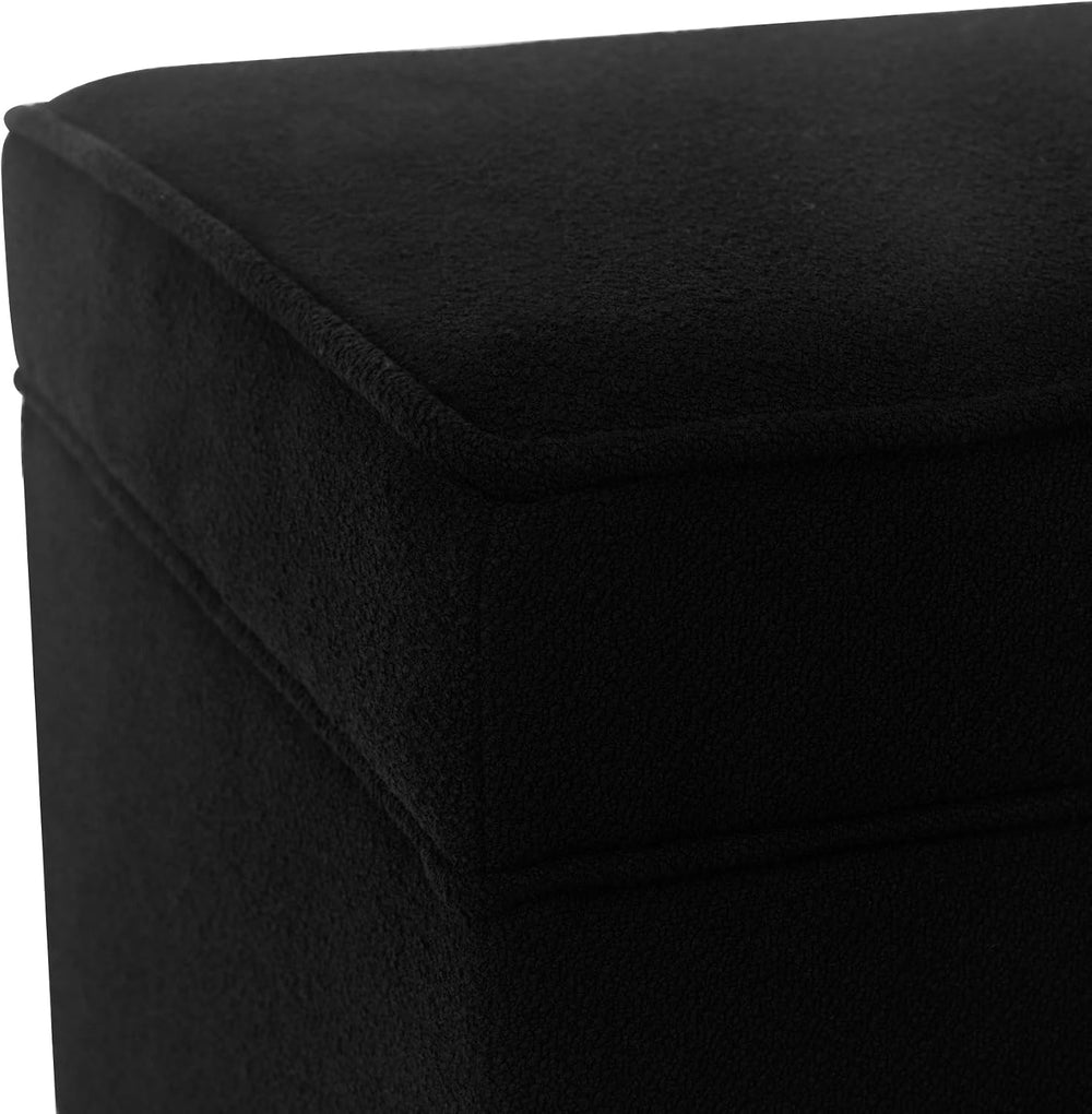 Lienen Ottoman with Storage, 17" Fabric Foot Stools Ottoman for Living R...
