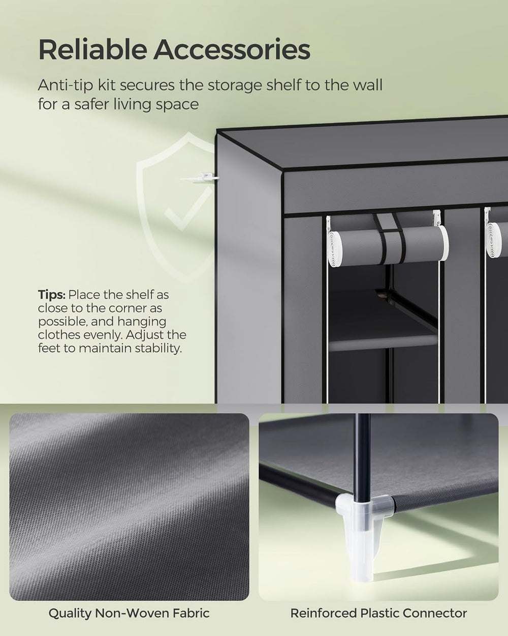 SONGMICS Closet Wardrobe, Portable Closet, Clothes Storage Organizer