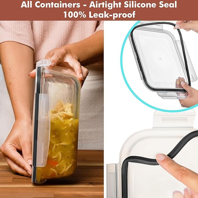 Razab 4 PC 1860ml / 63 Oz / 8 Cups Large Glass Food Storage Containers