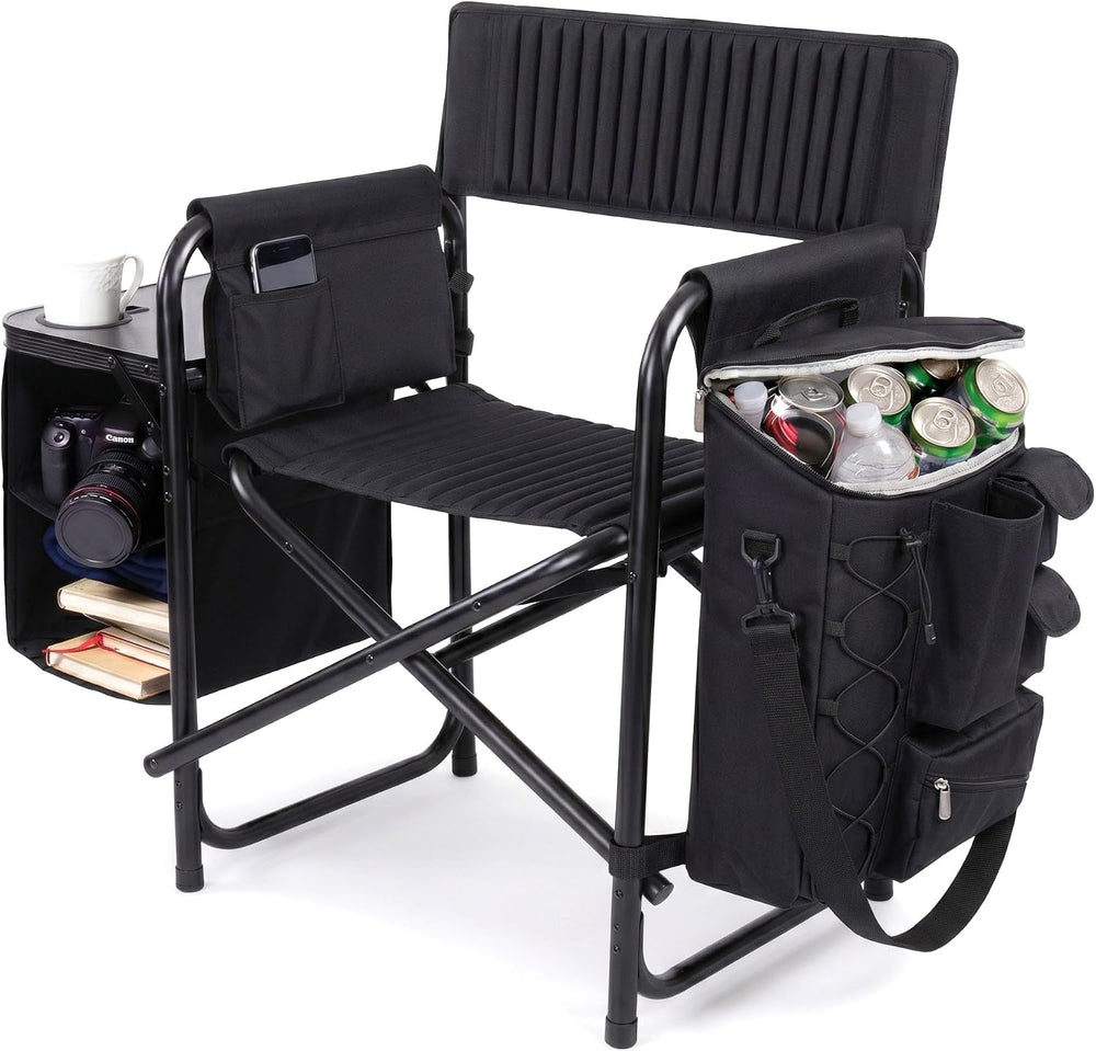 Picnic TIME Fusion Camping Chair with Side Table and Soft Cooler, Outdoor Fol...