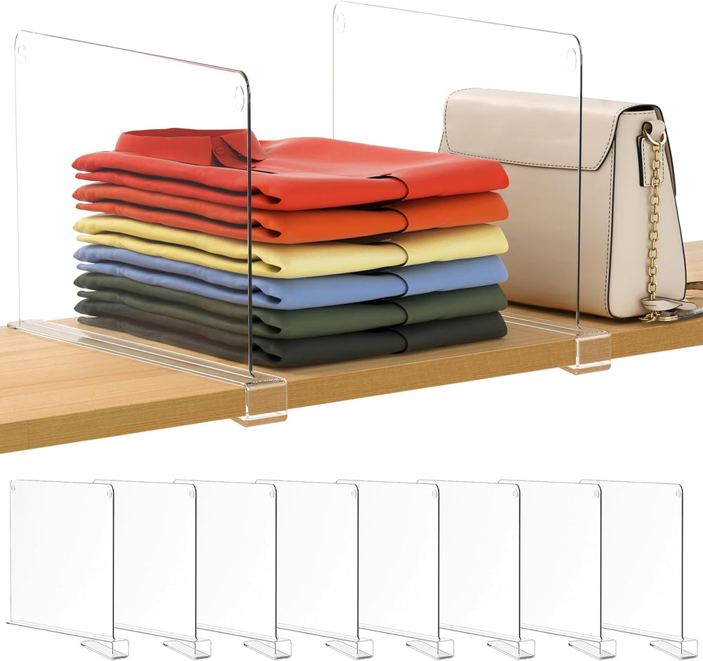 8 Pack 12 Inches Clear Shelf Dividers