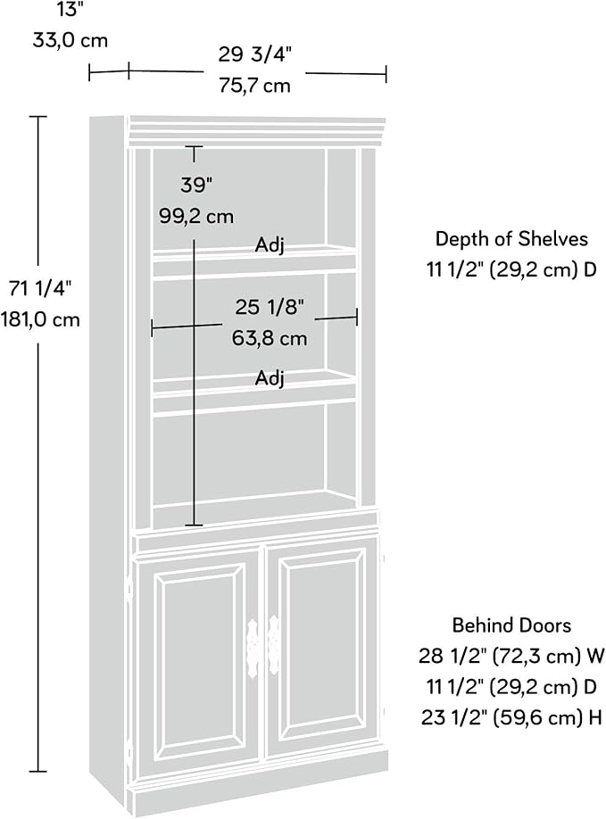 Sauder Heritage Hill Library with Doors/Book Shelf, L:29.80" x W:12.99&q...
