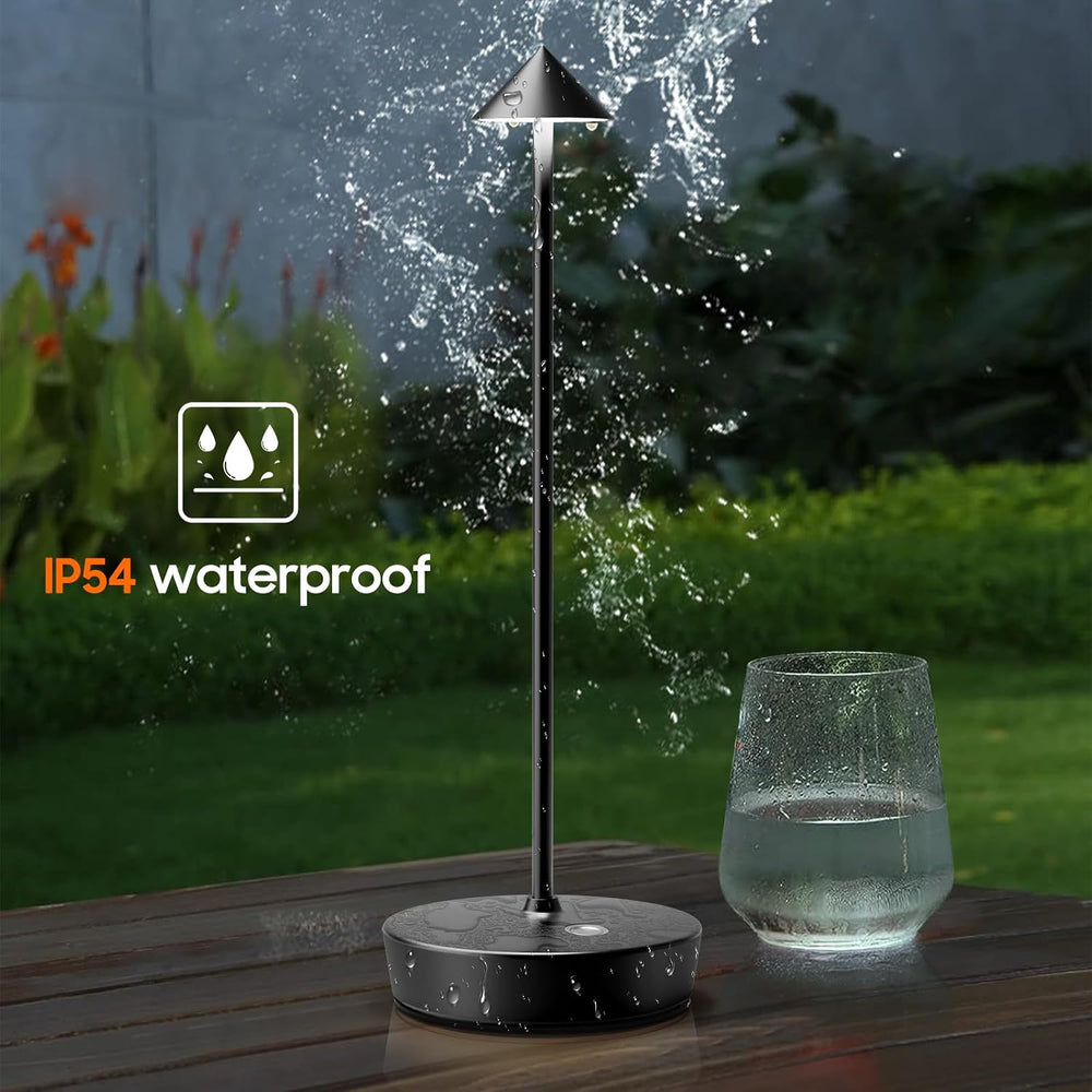 Set of 2 Cordless Rechargeable Led Table Lamp Battery Operated Light Black