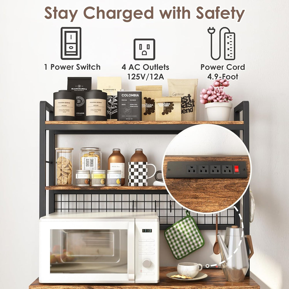 Multi-Functional Mini Fridge Stand, Mini Fridge and Microwave Storage Shelves...