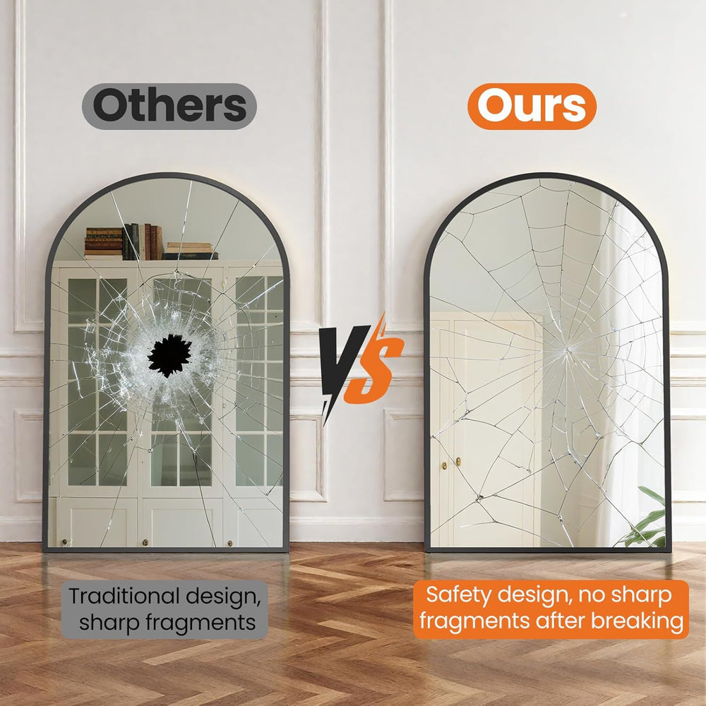 Sweetcrispy 26"x38" Arched Bathroom Mirror, Bathroom Mirrors for Ov...