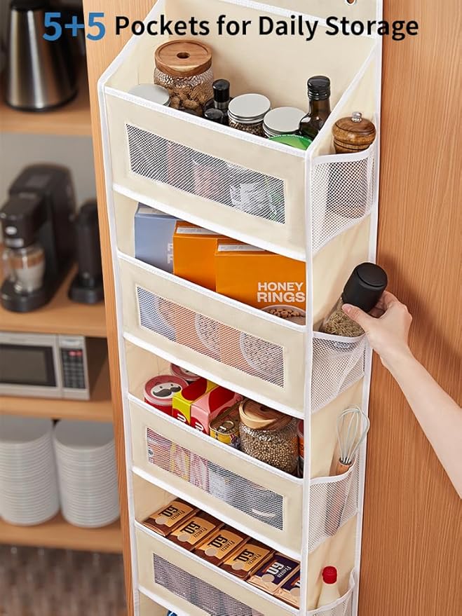 JARLINK 2 Pack Over The Door Organizer Storage, 5 Shelf Hanging Door Organizer