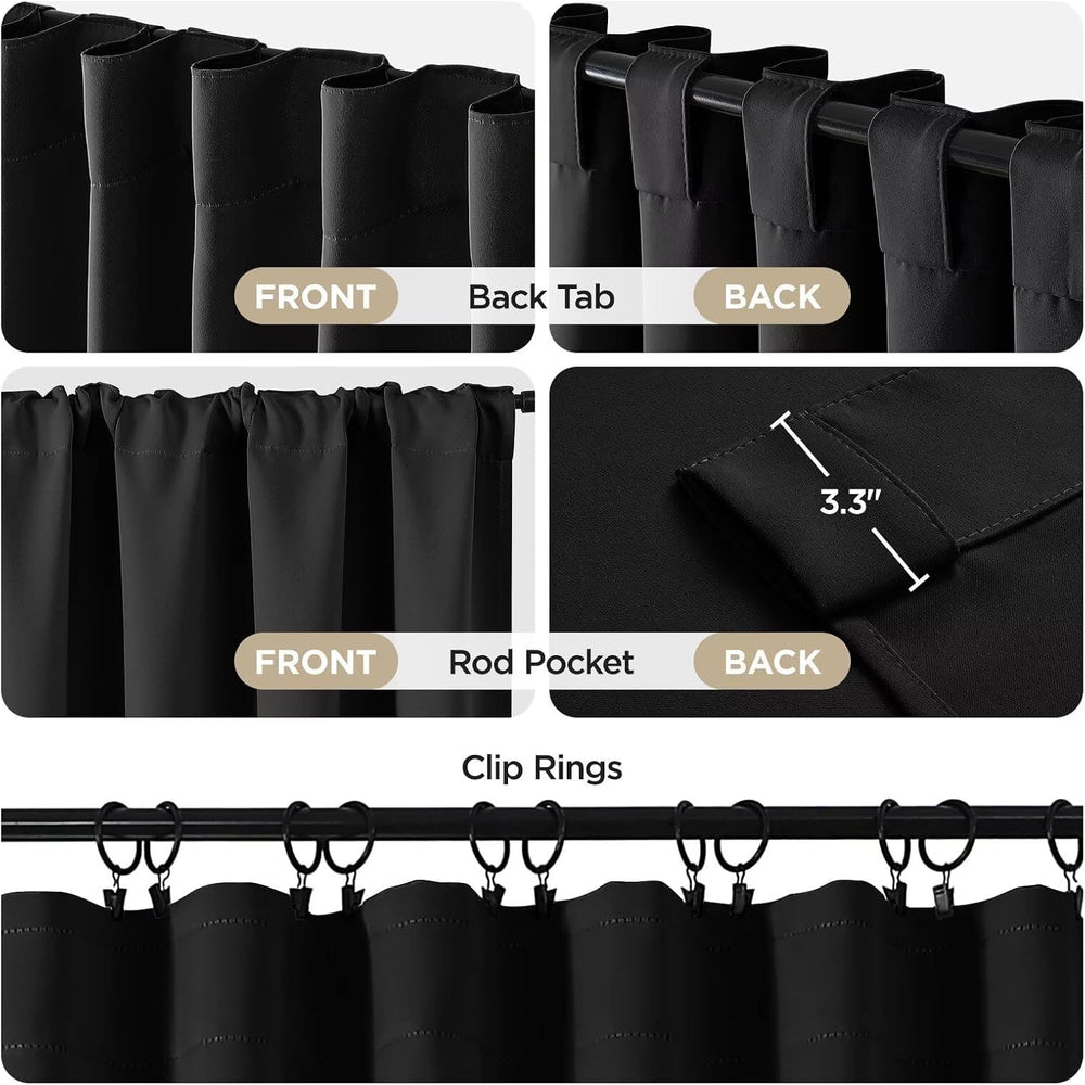 Joydeco Blackout Curtains for Bedroom, Black Out Curtains 108 Inch Long, Room...