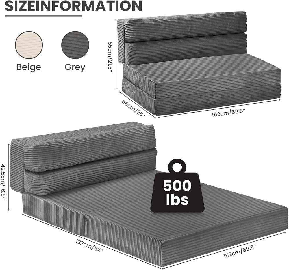 JUIKURY Folding Sofa Bed, Convertible Sleeper Chair with Pilow Foldable Matre...