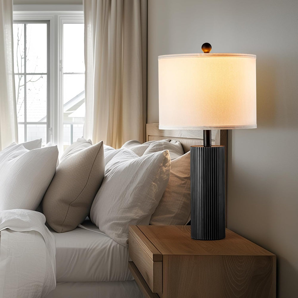 24.5” Table Lamps for Living Room Set of 2, Touch Control, Black