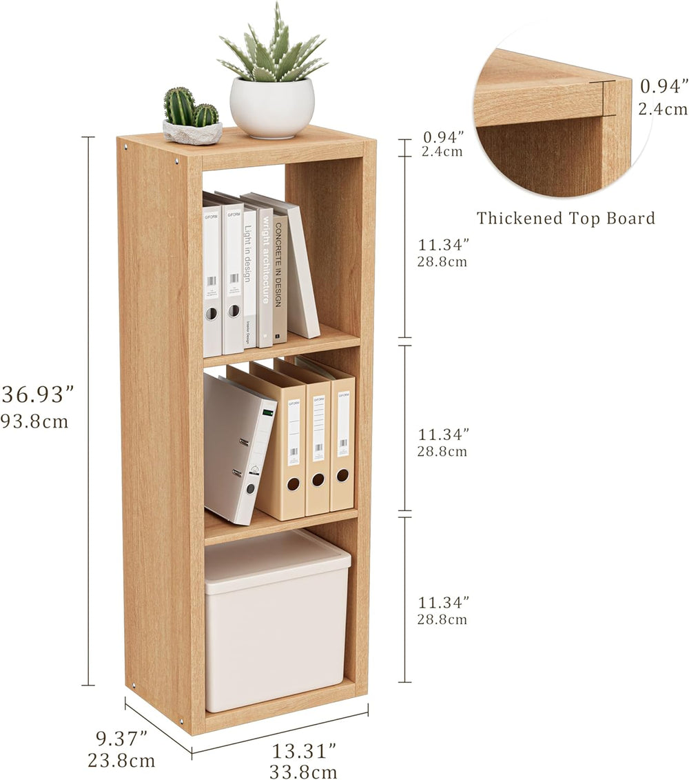 Cube Storage Organizer Bookcase, 3 Tier Decorative 11 inch Open Back Cubical ...