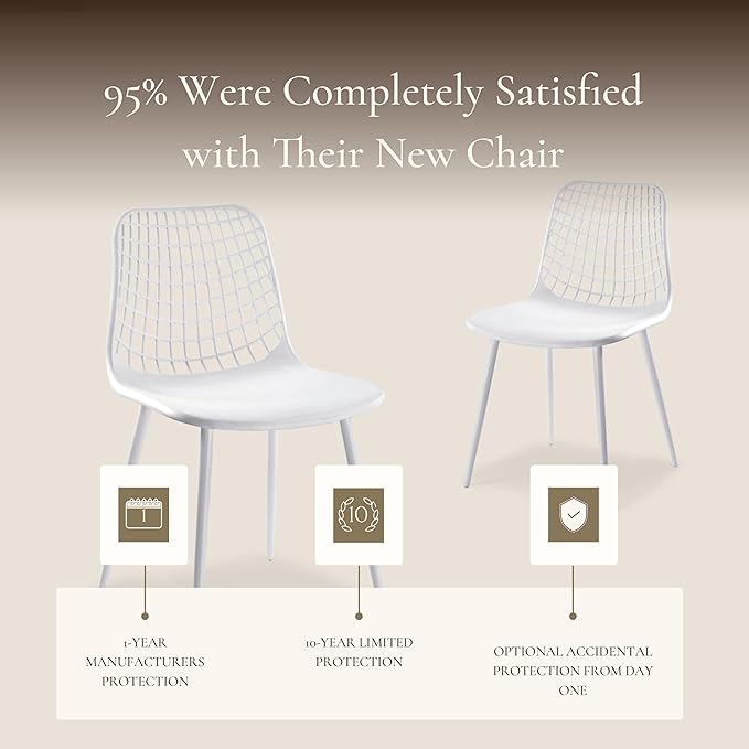 Poly & BARK Marais Modern Dining Chairs Set of 4 – Mid Century Modern Pla...