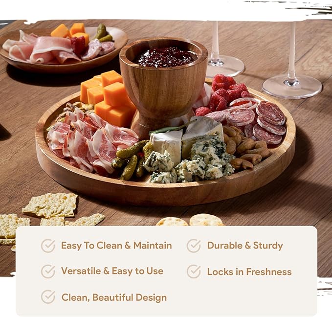 HOMESPHERE Acacia Wood Cake Stand