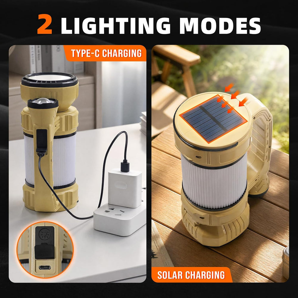 Handheld LED Rechargeable Spotlight Flashlight Lantern,Yellow