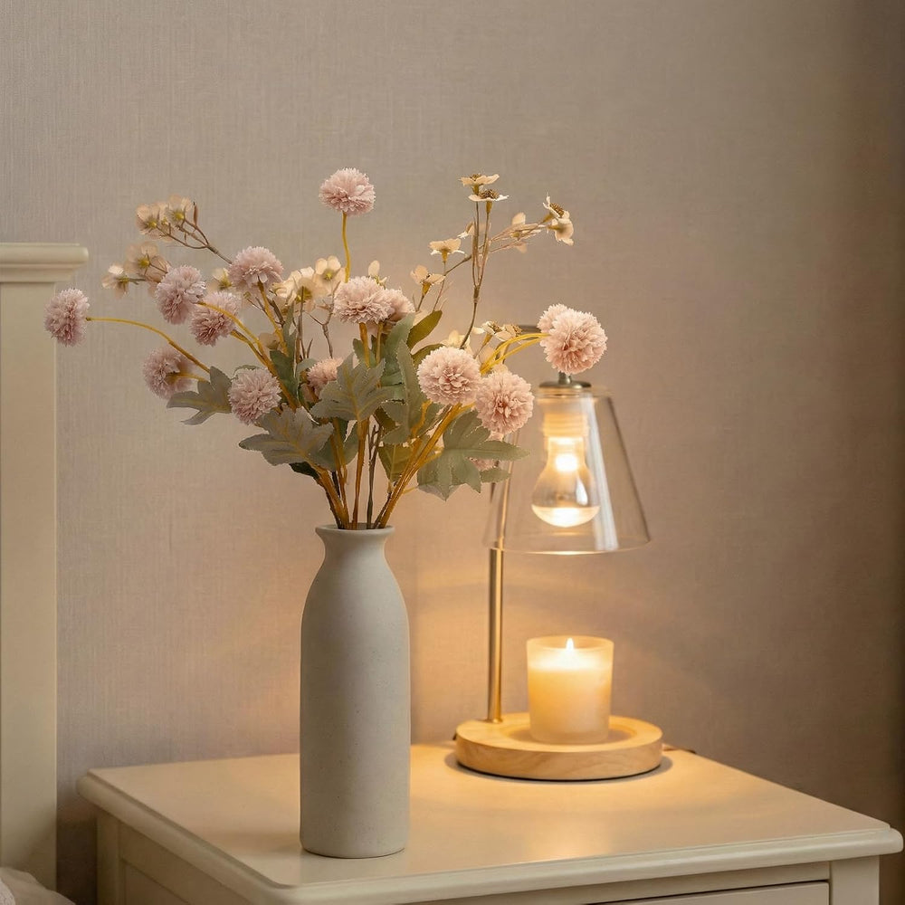 22Pcs Faux Kiku Flowers for Vase, Beige Artificial Flower Arrangements, Long ...