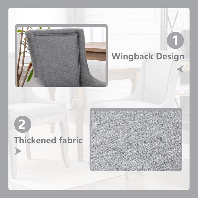 Modern Dining Chairs Set of 6, High Back Dining Chairs Side Chairs with Solid...