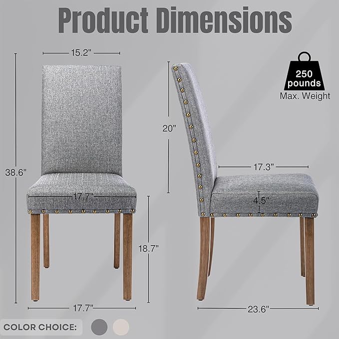 Upholstered Dining Chair Modern Stylish Parsons Kitchen Diner High Back with ...