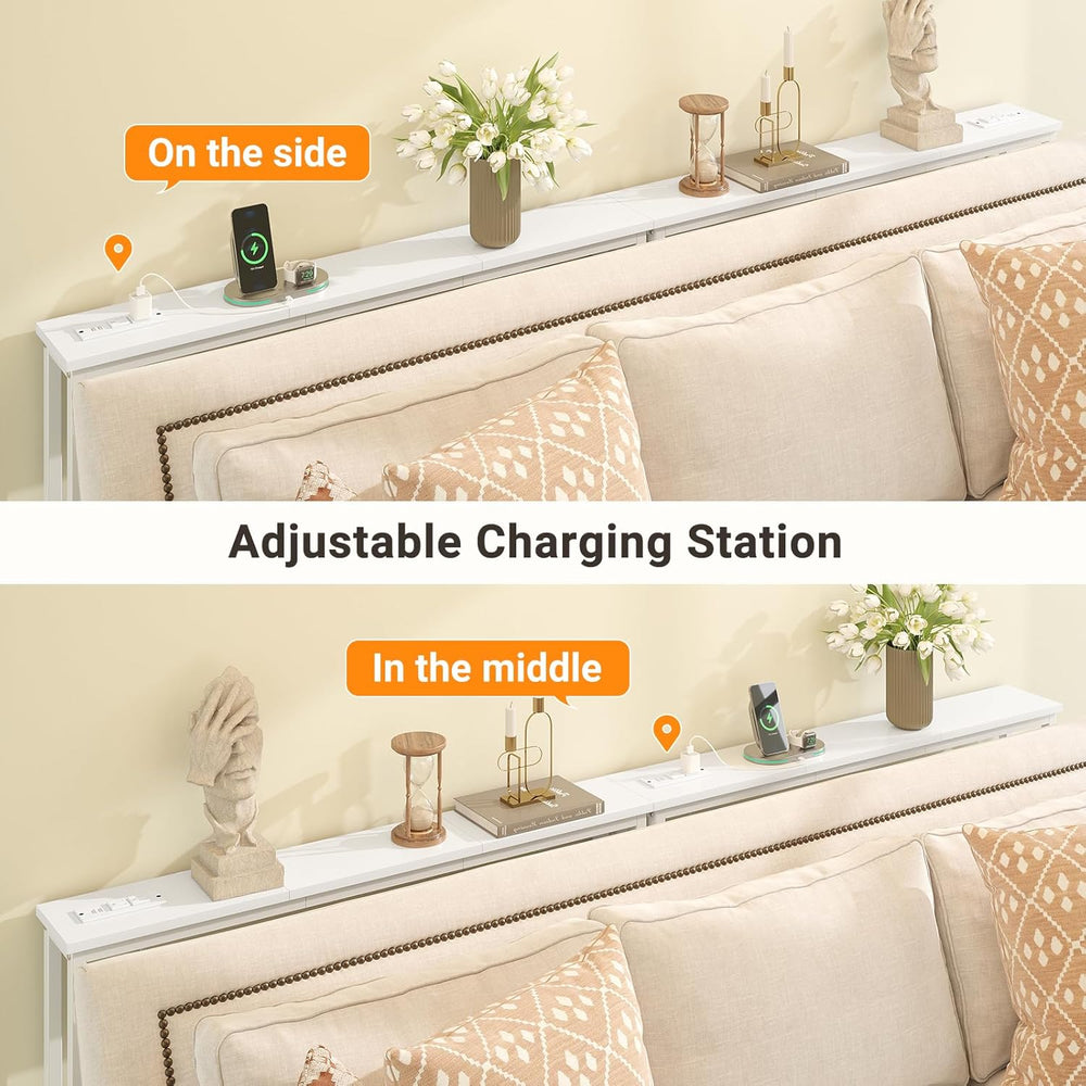 ELYKEN 2 Pack 5.9" Narrow Console Sofa Table with Power Outlets, Total 7...