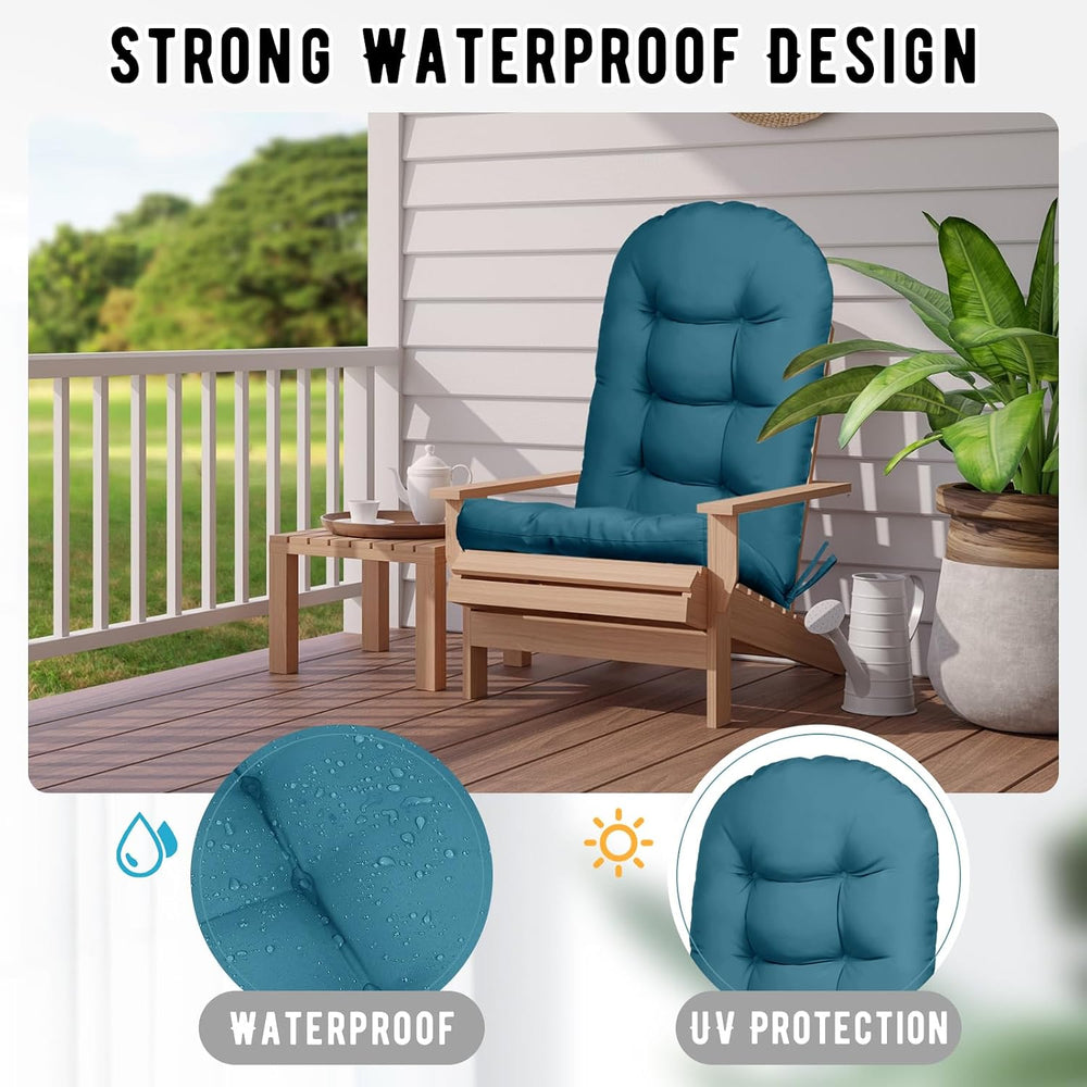 6 Pack Adirondack Chair Cushion, Waterproof Rocking Chair Cushion - Fade Resi...