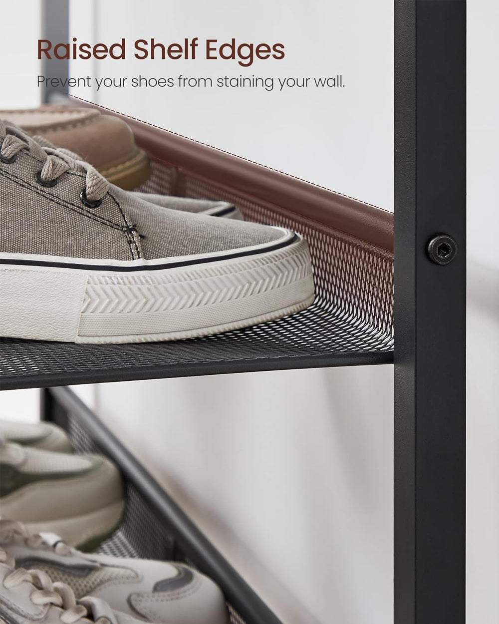 VASAGLE Shoe Rack for Entryway, 5-Tier Shoe Rack Organizer with Storage Shelv...
